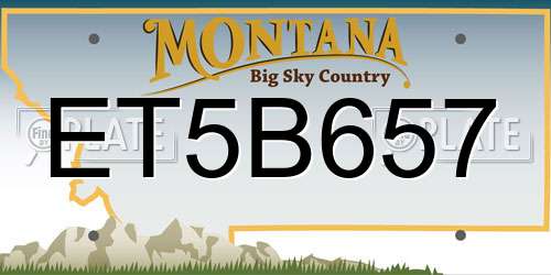 ET5B657 Montana License Plate