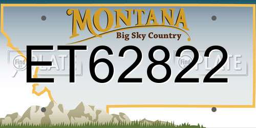 ET62822 Montana License Plate