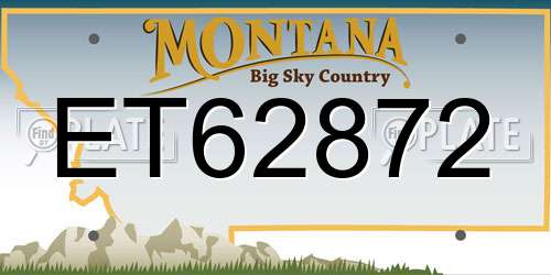 ET62872 Montana License Plate