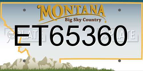 ET65360 Montana License Plate