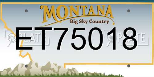 ET75018 Montana License Plate