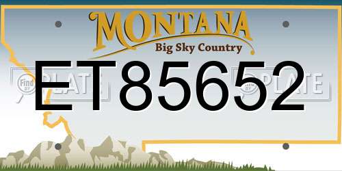 ET85652 Montana License Plate