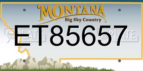 ET85657 Montana License Plate