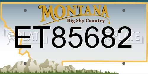ET85682 Montana License Plate