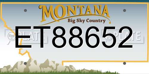 ET88652 Montana License Plate