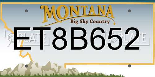 ET8B652 Montana License Plate