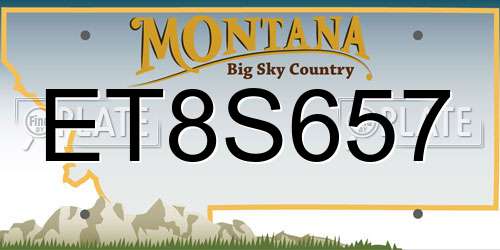 ET8S657 Montana License Plate