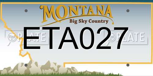 ETA027 Montana License Plate