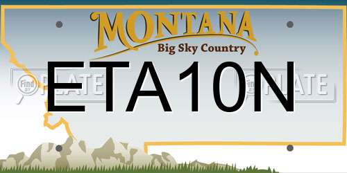 ETA10N Montana License Plate
