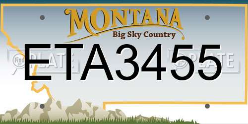 ETA3455 Montana License Plate
