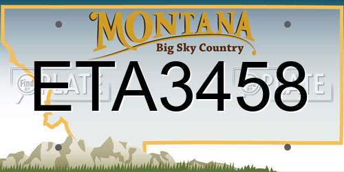 ETA3458 Montana License Plate