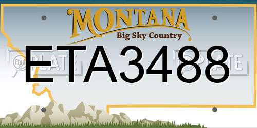 ETA3488 Montana License Plate