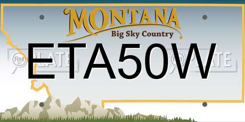 ETA50W Montana License Plate