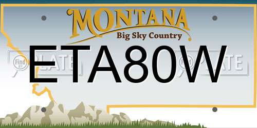 ETA80W Montana License Plate