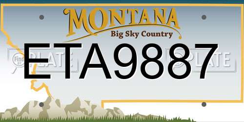 ETA9887 Montana License Plate