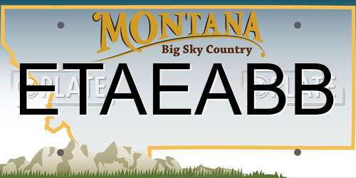 ETAEABB Montana License Plate