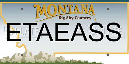 ETAEASS Montana License Plate