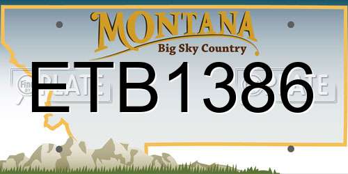 ETB1386 Montana License Plate