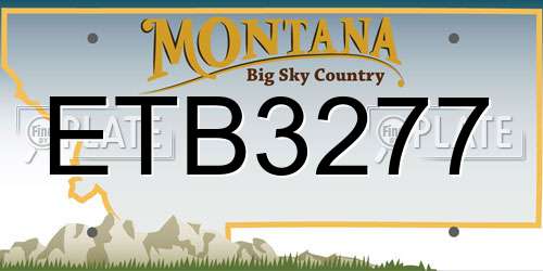 ETB3277 Montana License Plate