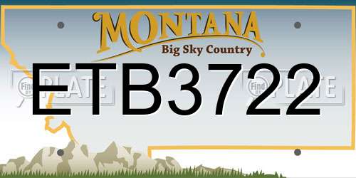ETB3722 Montana License Plate
