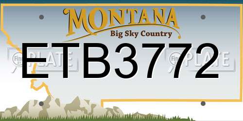 ETB3772 Montana License Plate