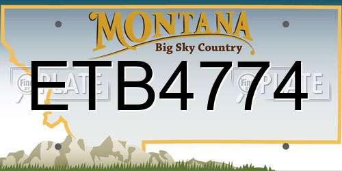 ETB4774 Montana License Plate