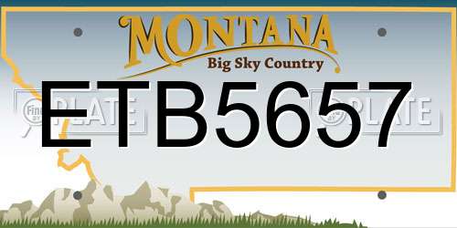 ETB5657 Montana License Plate