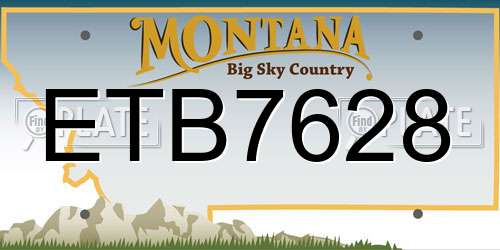 ETB7628 Montana License Plate