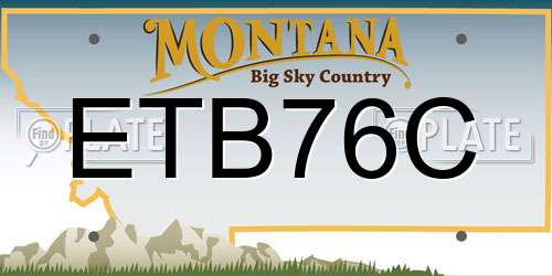 ETB76C Montana License Plate