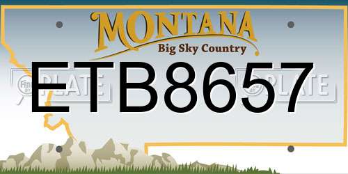 ETB8657 Montana License Plate