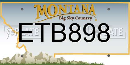 ETB898 Montana License Plate