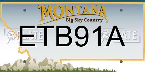 ETB91A Montana License Plate