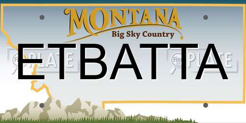 ETBATTA Montana License Plate