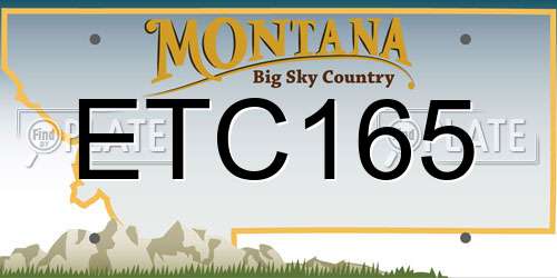 ETC165 Montana License Plate