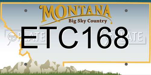 ETC168 Montana License Plate