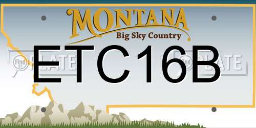 ETC16B Montana License Plate