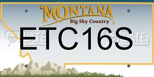ETC16S Montana License Plate