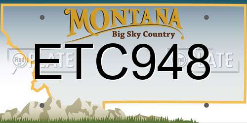 ETC948 Montana License Plate