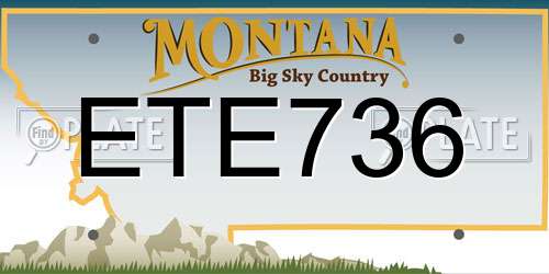 ETE736 Montana License Plate