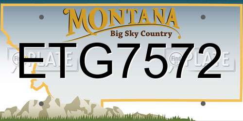 ETG7572 Montana License Plate
