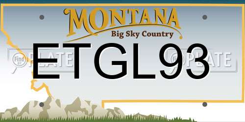ETGL93 Montana License Plate