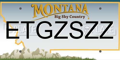 ETGZSZZ Montana License Plate