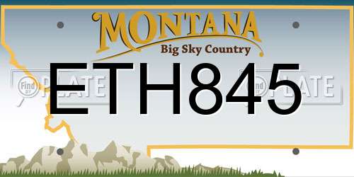 ETH845 Montana License Plate