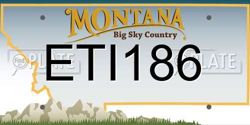 ETI186 Montana License Plate