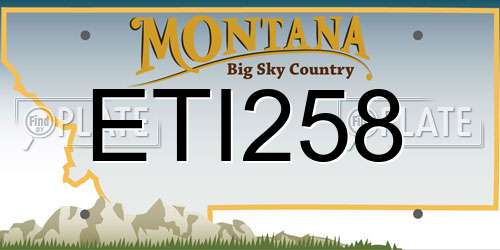 ETI258 Montana License Plate