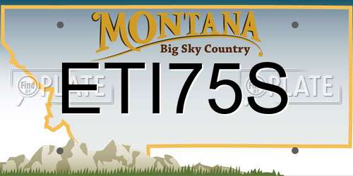 ETI75S Montana License Plate