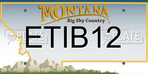 ETIB12 Montana License Plate
