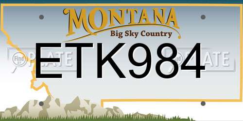 ETK984 Montana License Plate