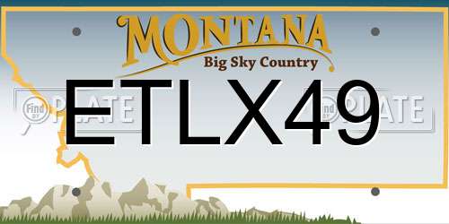 ETLX49 Montana License Plate