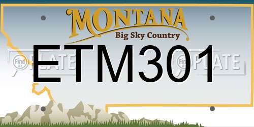 ETM301 Montana License Plate